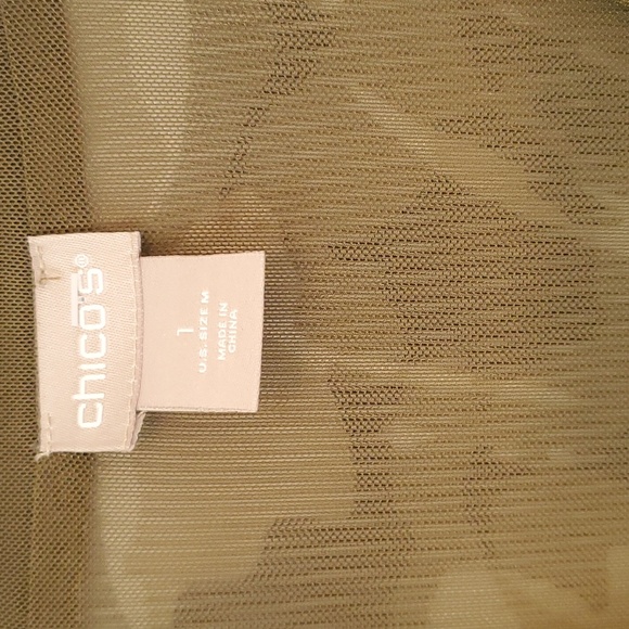 $FINAL$ Chico's Mesh Camo Floral Cardigan Sz M (Chicos sz 1) - Picture 3 of 6